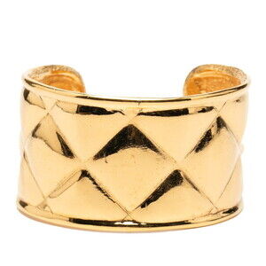 CHANEL Matelasse Bangle Gold Plated Women's